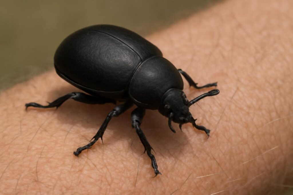 Black Beetle Landing on You