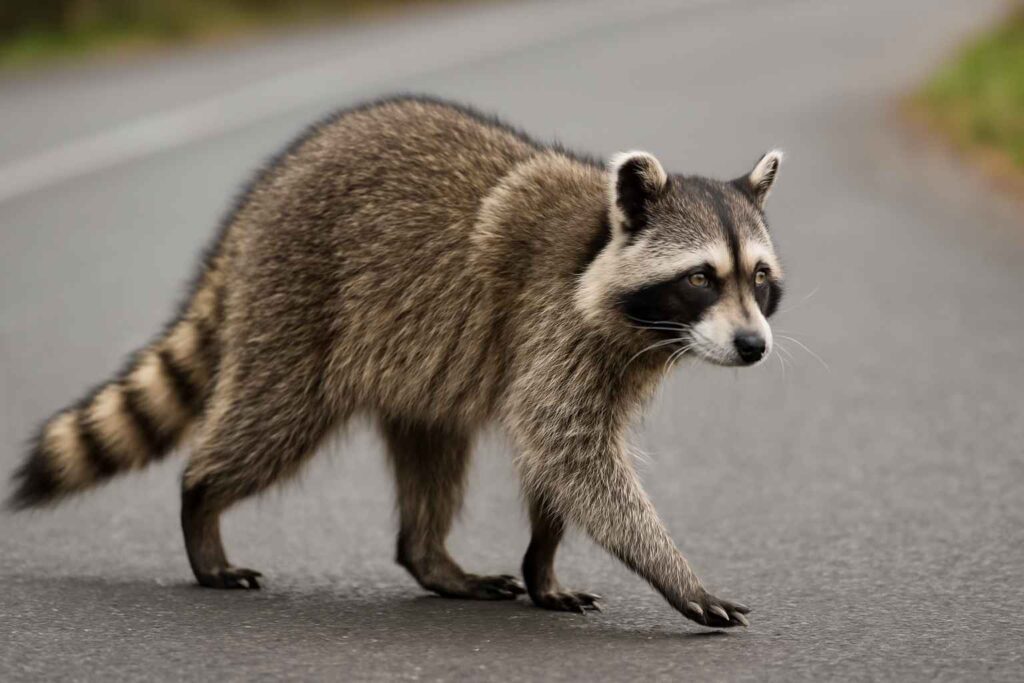 raccoon crossing your path